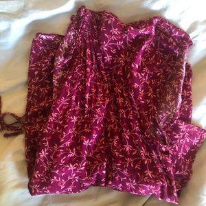 Flowy pink floral blouse